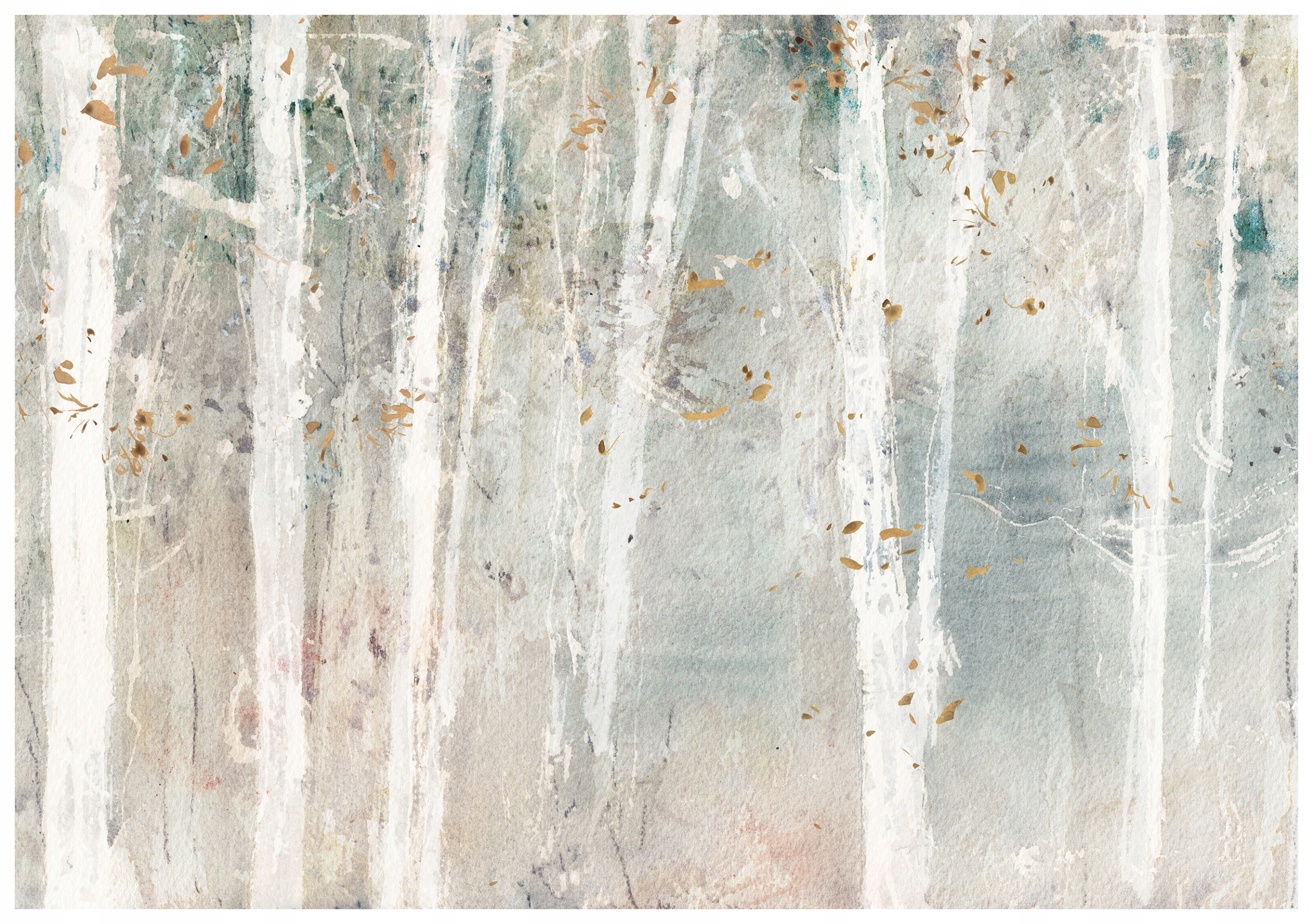 Vliesová fototapeta Břízový les akvarel jemná krajina 254x184 lepidlo