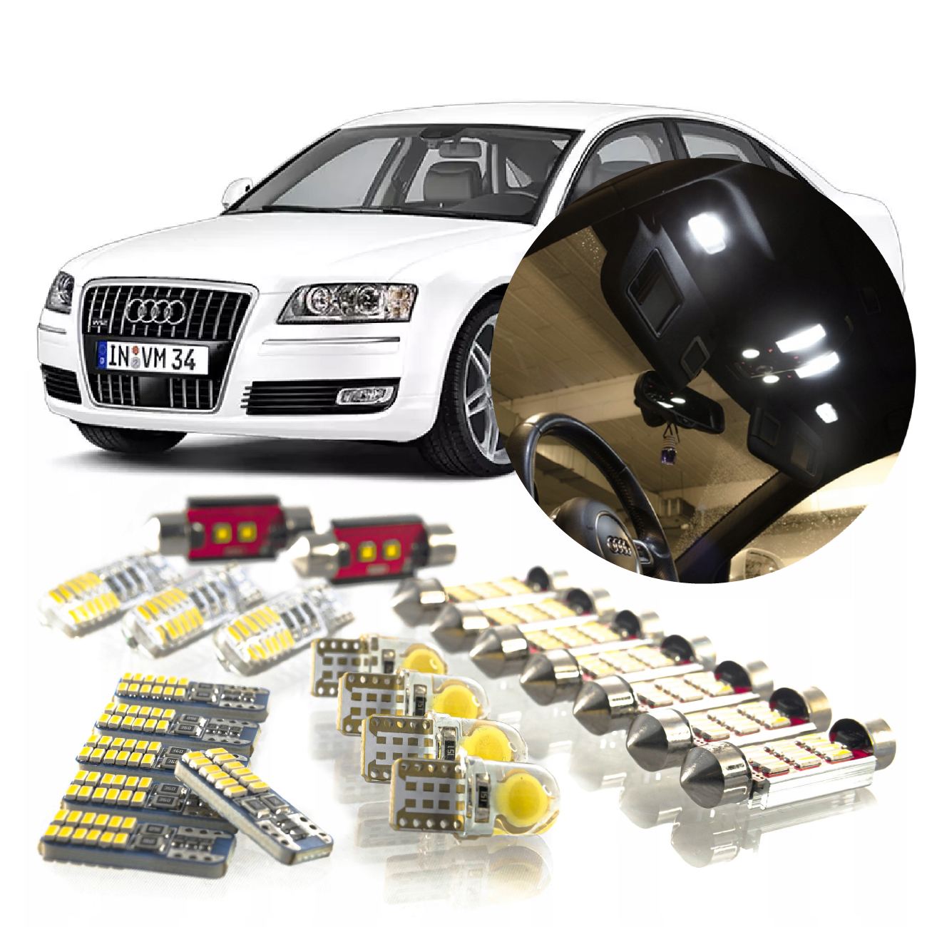 Audi A8 D3 – Sada Led Osvětlení Interiéru! Vip