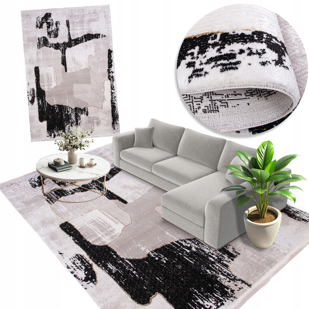 Koberec Moderní Do Obývacího Pokoje Ložnice 120 x 170 Měkký Módní Vzor Galerie