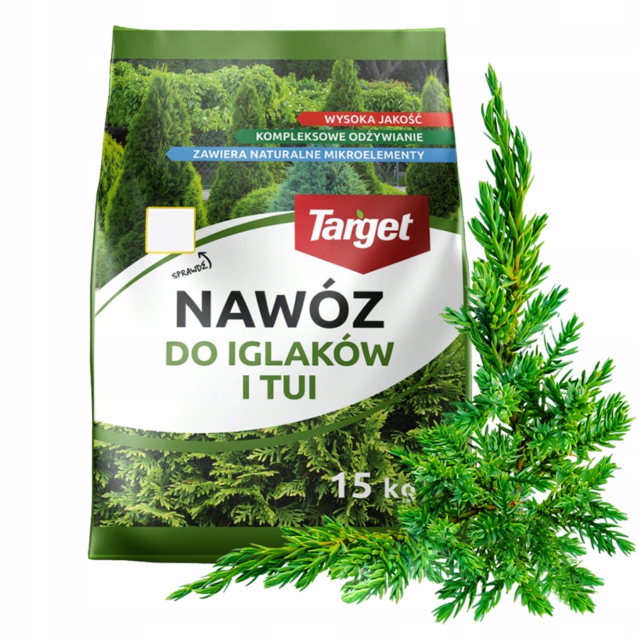 Nawóz do iglaków i tui granulowany odżywia thuje żywotniki Target 15kg