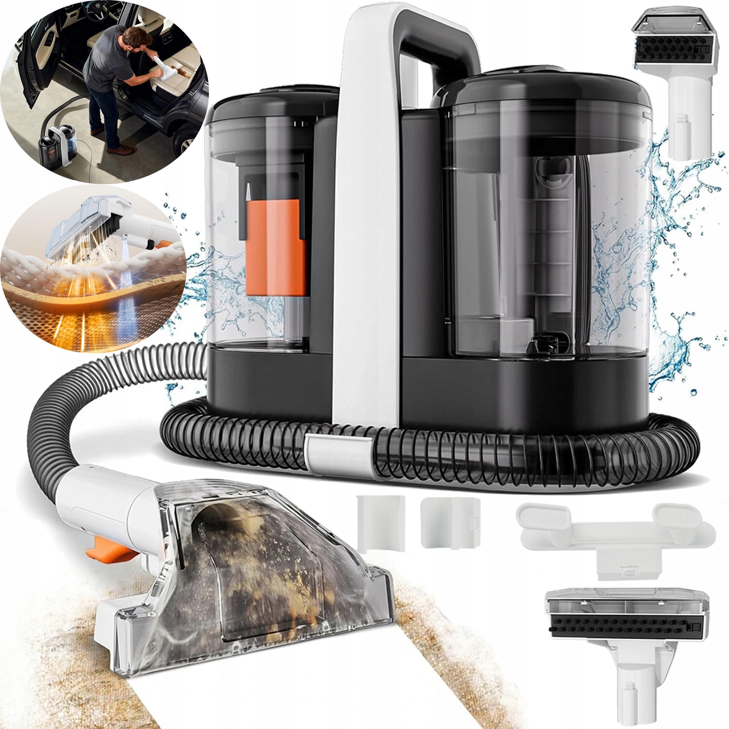 Mocna Myjka Na Mokro I Sucho Do Szorowania Dywanów I Sof 600W -zestaw XXL