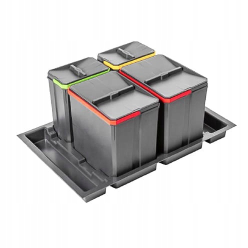Levně Koš pořadač odpadkový do skříňky 80cm 2x15l 2x7l Axispace Antibakteriální