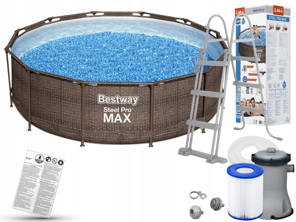 

Basen Ogrodowy Stelażowy 366x100 z pompą Bestway