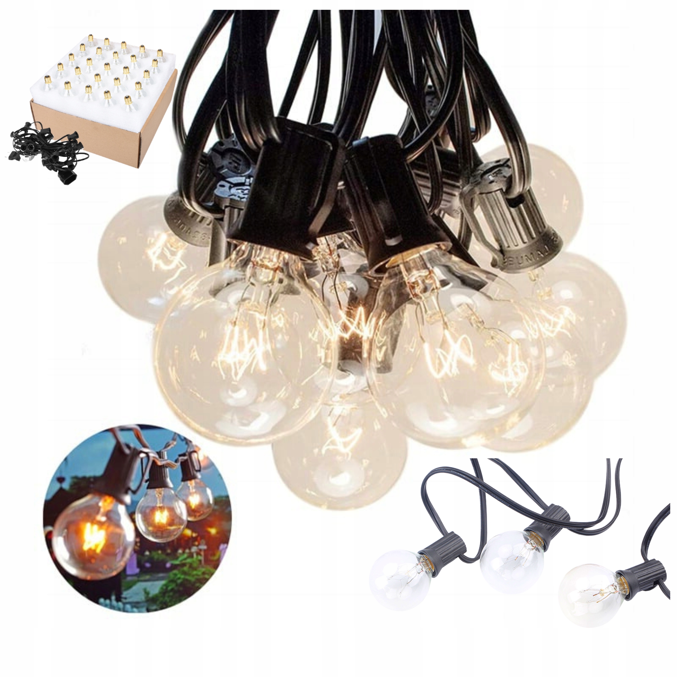 

Girlanda Lampki Ogrodowe 30 Patio Balkon Taras 15m