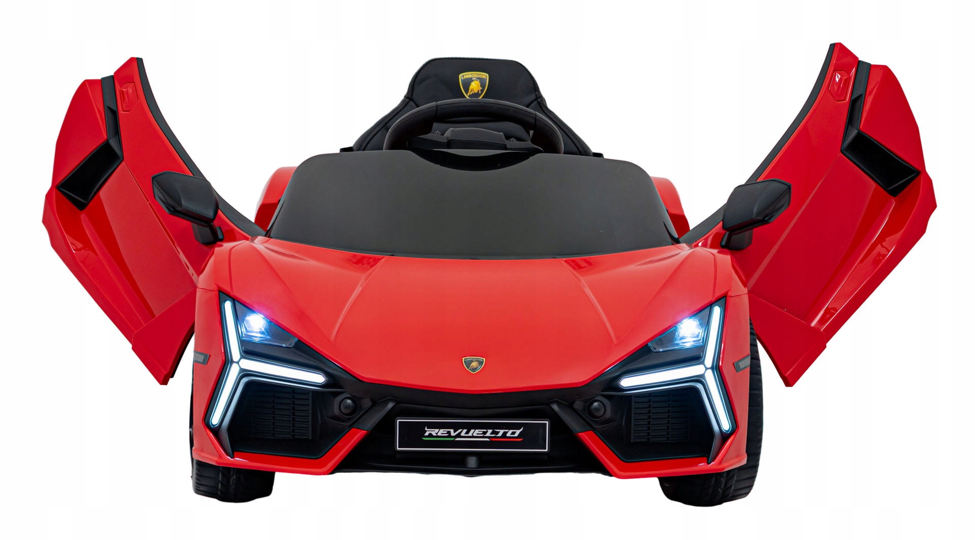 Samochód na akumulator dla dzieci Lamborghini Revuelto Czerwony pasy pilot