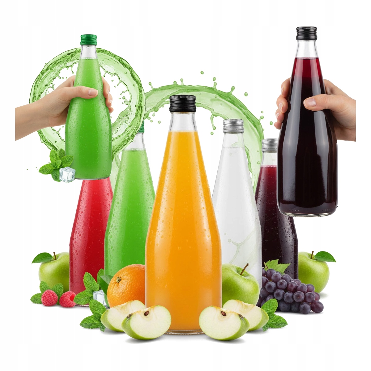 30 x Láhev Kapka 700 ml na šťávu Džusy Nálevka Vodka Bimber Alkohol Víno Svatba