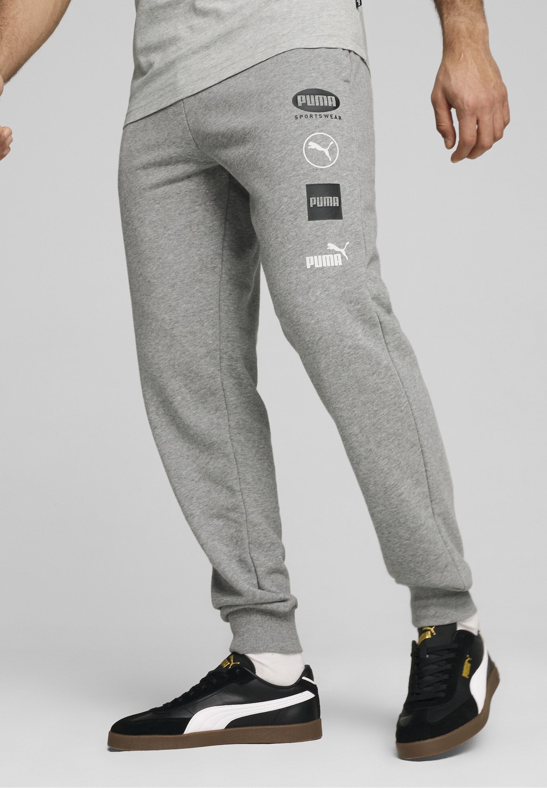 3319 Pánské Puma Bavlněné Sportovní Teplákové Kalhoty Power Šedé, Velikost L