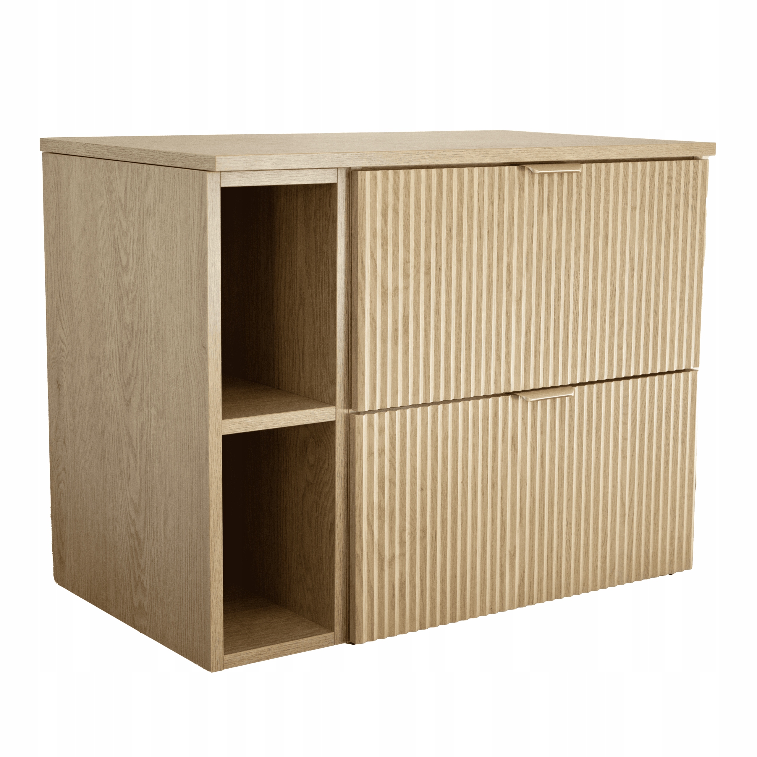 Skříňka pod umyvadlo s regálem s rýhovanými čely Dub Cremona 80 cm Willy