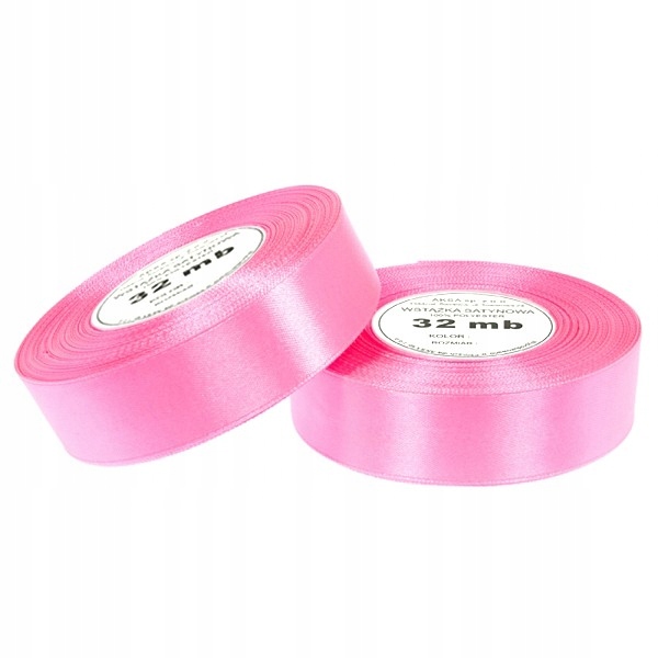 

Wstążki wstążka tasiemka satynowa różowa 25mm 32mb