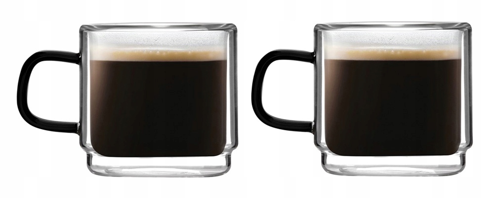 Szklanki termiczne do kawy espresso Vialli Design CARBON 80ml (2 szt.)