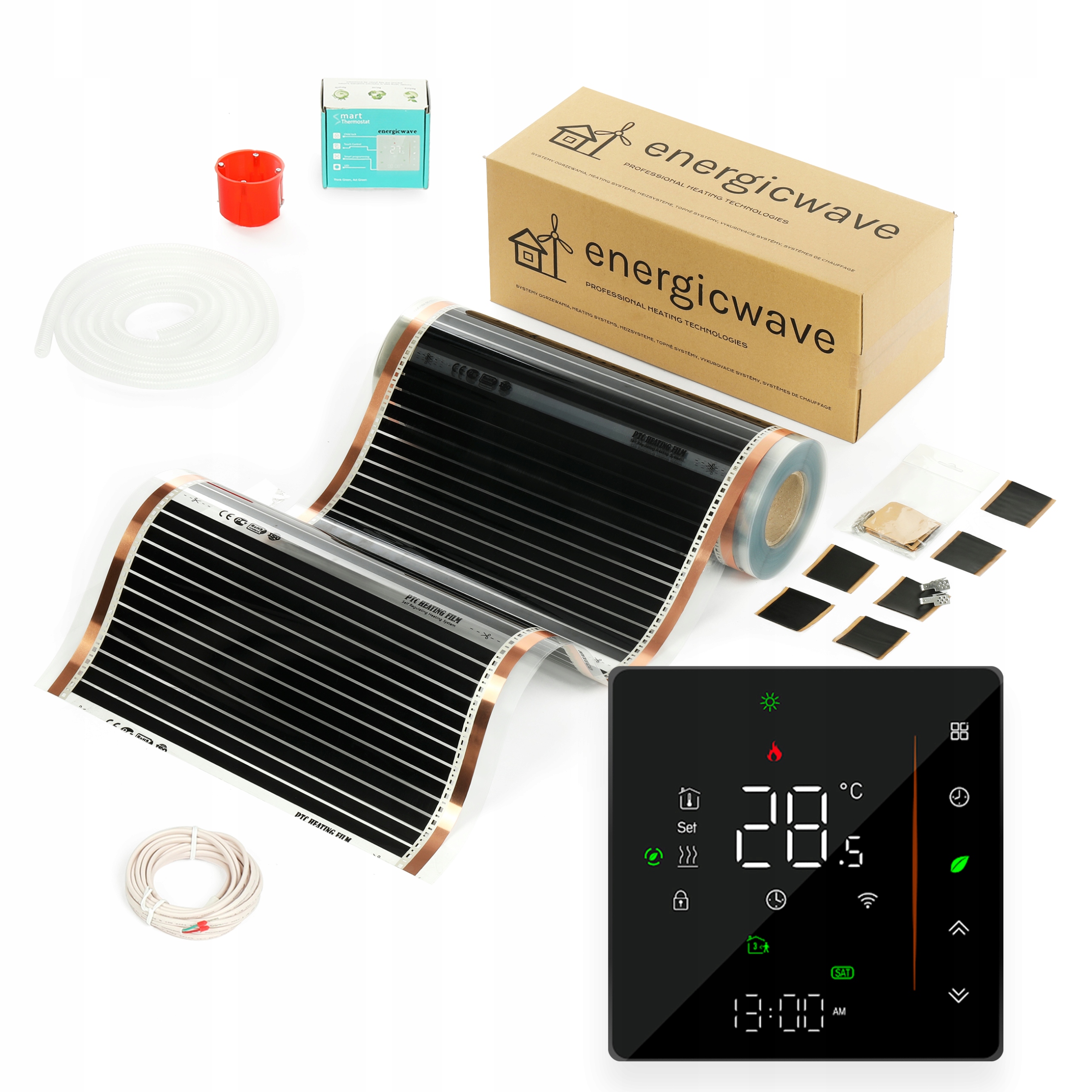 Vykurovacia fólia 110 W 4 m2 s termostatom, elektrické vykurovanie, komplet