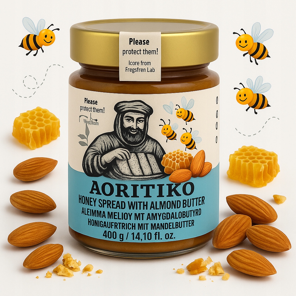 Řecký medový krém s mandlovou příchutí 400 g, ideální na pomazánky