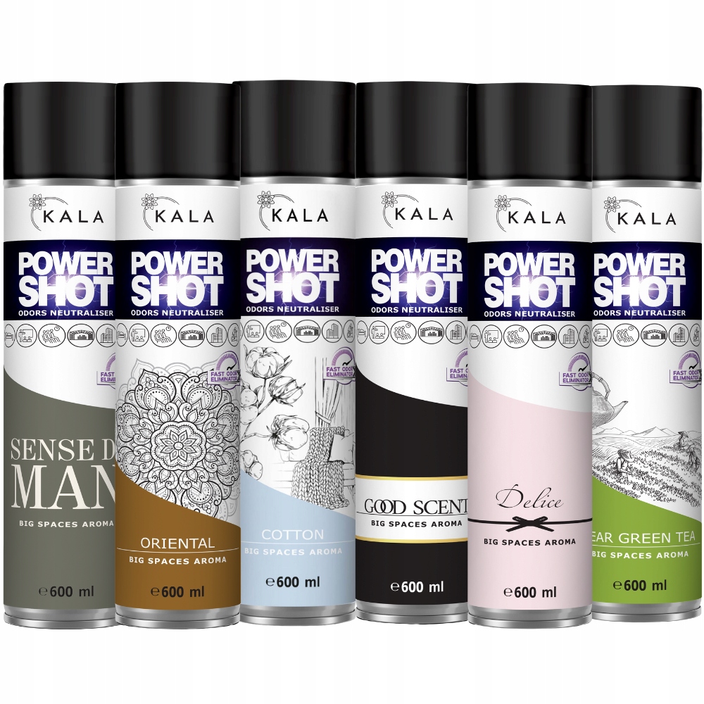 Levně Sada neutralizátorů vzduchu Kala Power Shot 6X 600 ml