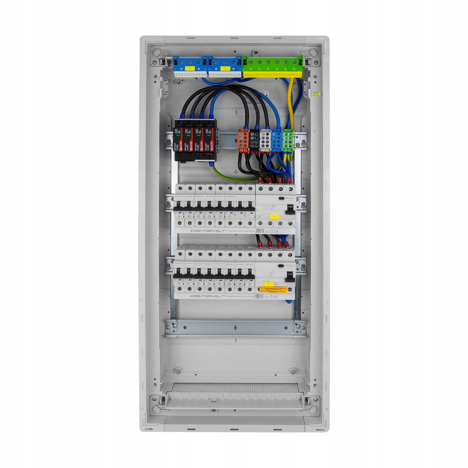 Podomítkový modulární rozvaděč 4x12 chráněný 14xMCB 2xRCCB Vde