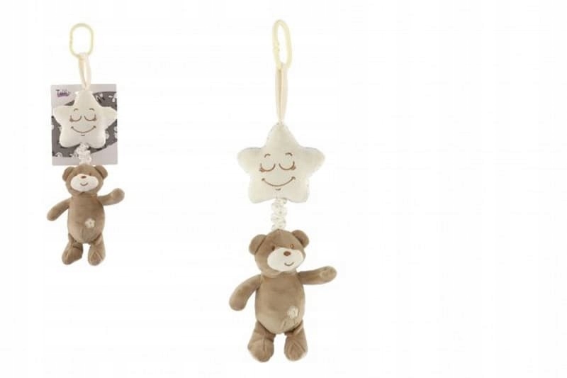 Niedźwiedź z gwiazdą plusz nakręcana maszynka do zabawy