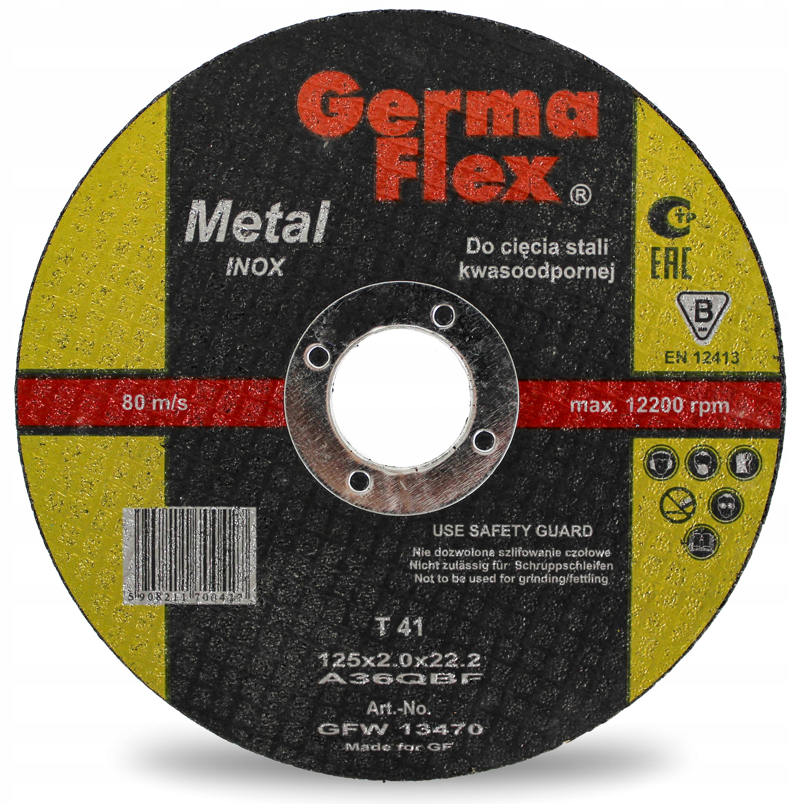 

Tarcza Do Cięcia Metalu Stali Inox 125x2 Germaflex