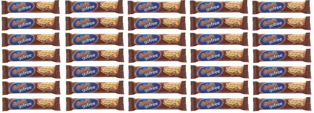 Levně 35 x 33 g Goplana Grześki gofree oplatka čokoláda ořech Karton