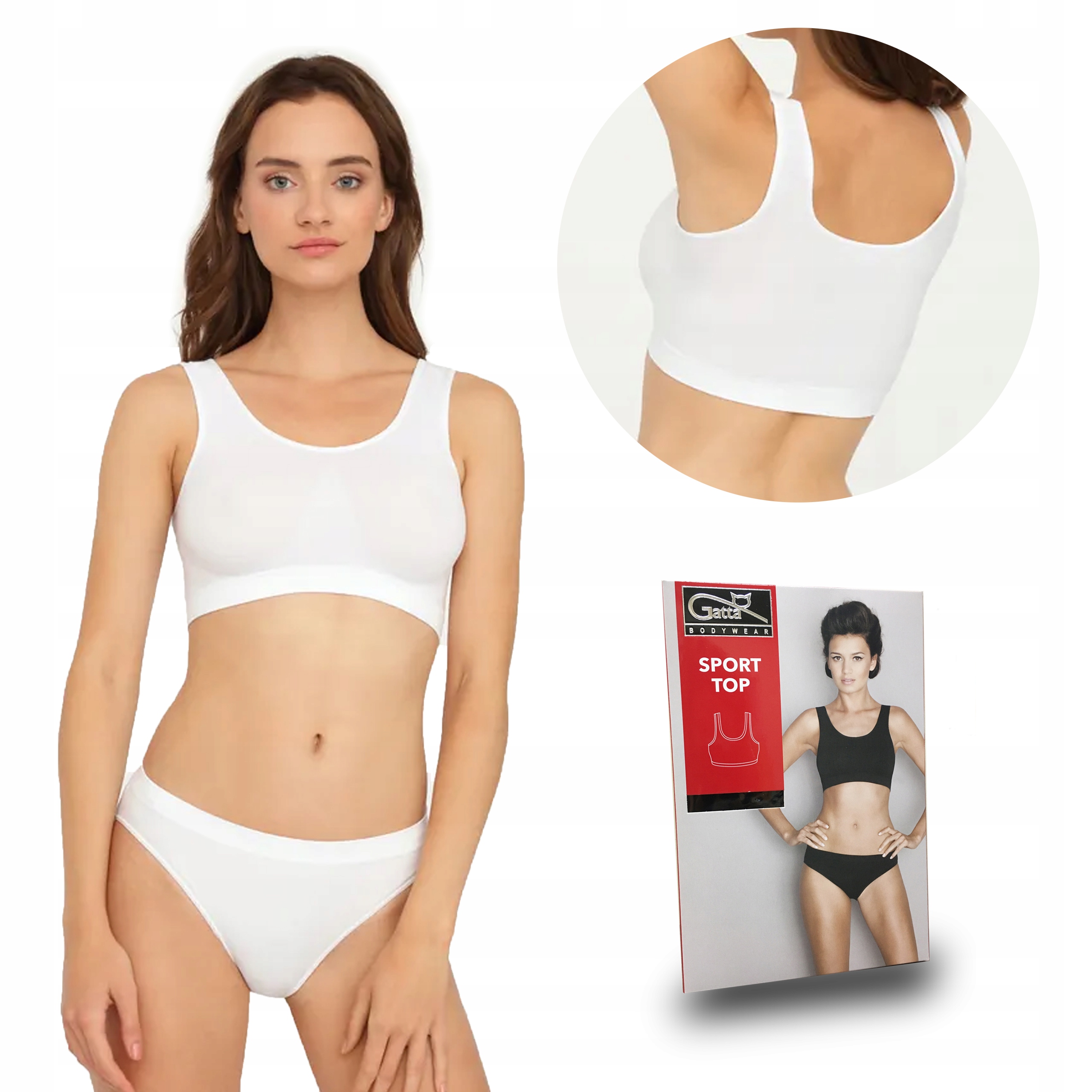 

Gatta Sport Top biustonosz bezszwowy, biały, L