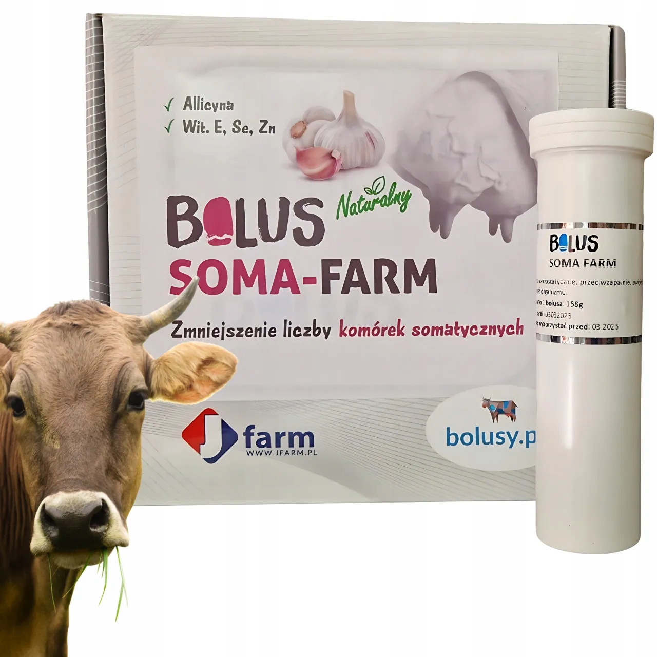JFarm Bolus Soma Farm Czosnkowy, bolus dla krów, 1 sztuka 158 g