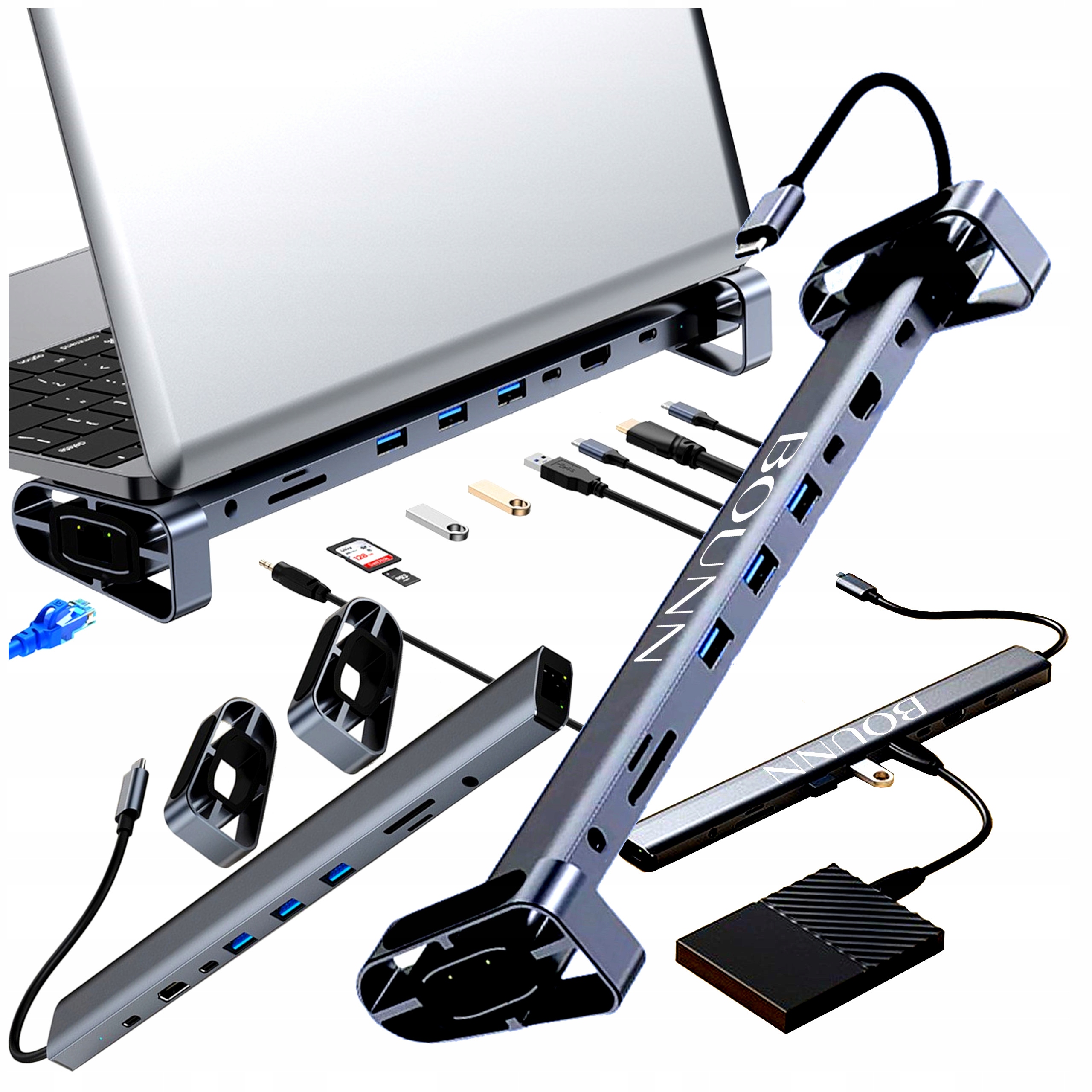 Podložka Pod Notebook Na Stůl Skládací Rozdělovač Hub 10V1