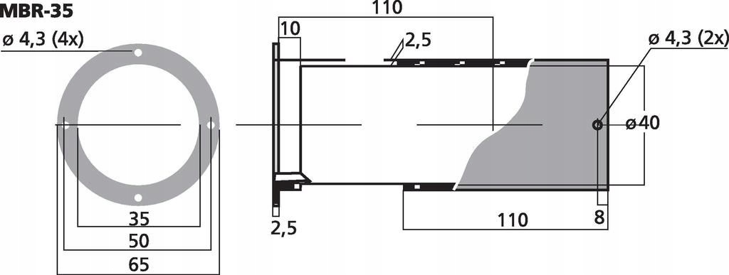 TELESKOPOWA RURA BASSREFLEX MONACOR MBR-35 Kod producenta MBR-35