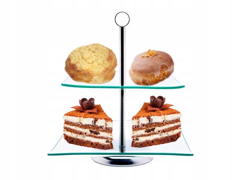 

Patera Dwupoziomowa Szklana Na Ciasto Owoce