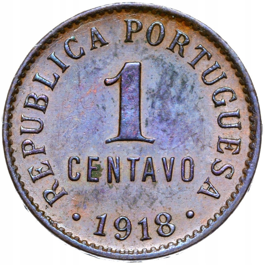 + Portugalia - 1 Centavo 1918 - STAN !