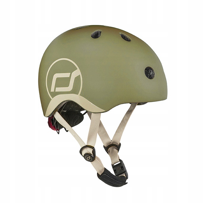 Scoot and Ride Kask ochronny z lampką Led Xxs-s dla dzieci 1-5 lat Olive