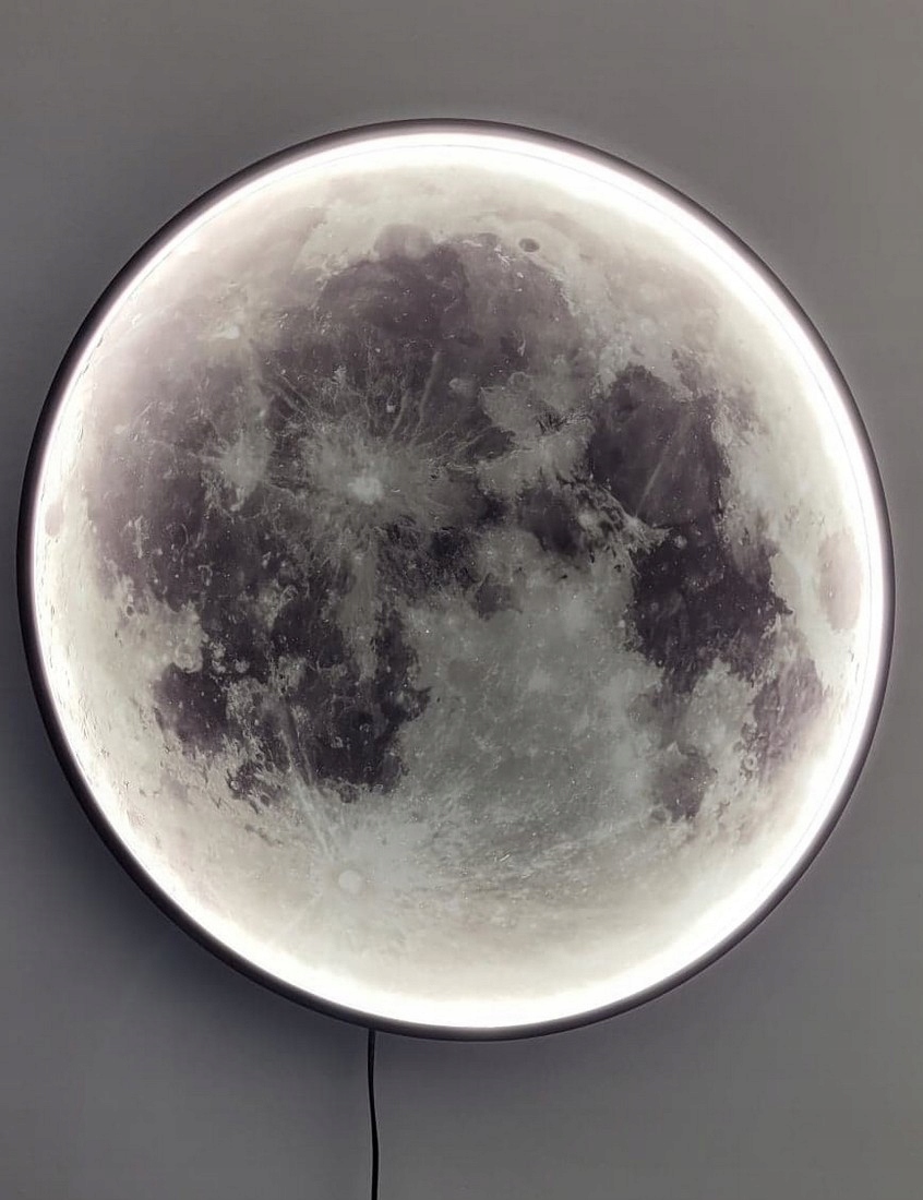 Plafon Lampa Led Księżyc 40 cm - MOON 3D - pilot Kształt okrągły