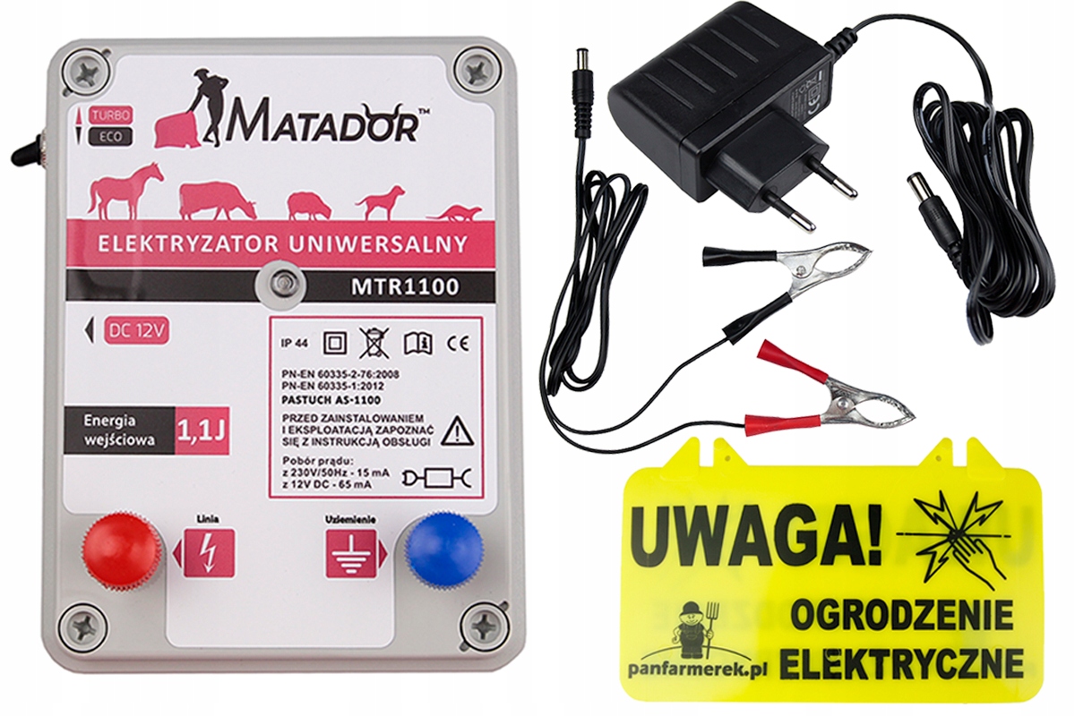 Elektryzator pastuch ZESTAW OGRODZENIE NA PSY DLA PSA POD SIATKĄ XL+TESTER Marka Matador
