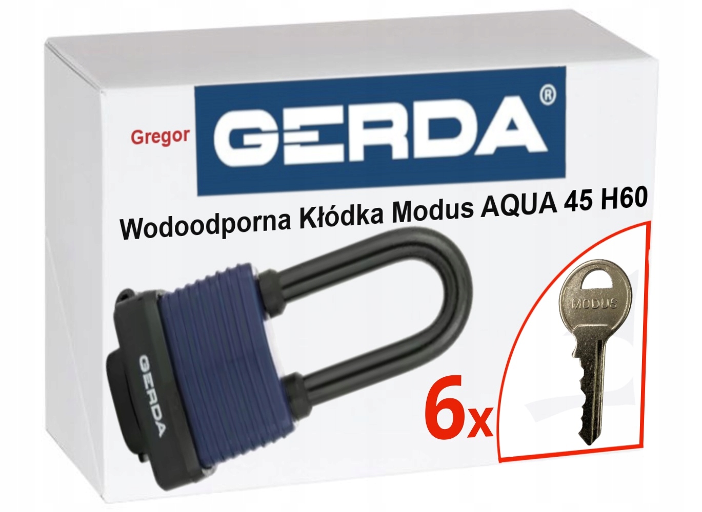 

Kłódka Gerda Aqua Modus 45 Wodoodporna 6 kluczy