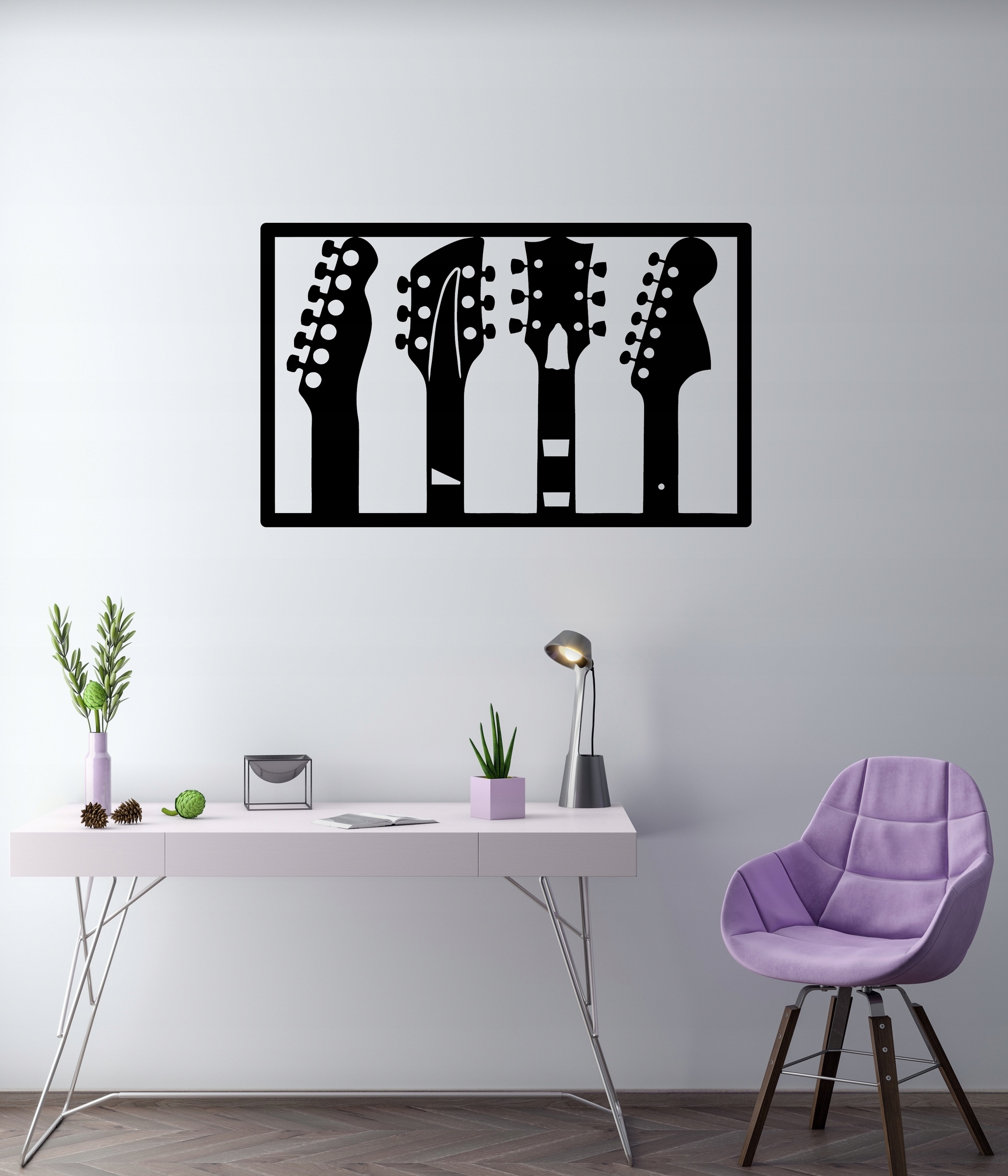 Dekoracja ścienna do pokoju gitara A043 GITARY 80x50 cm obraz Marka inna