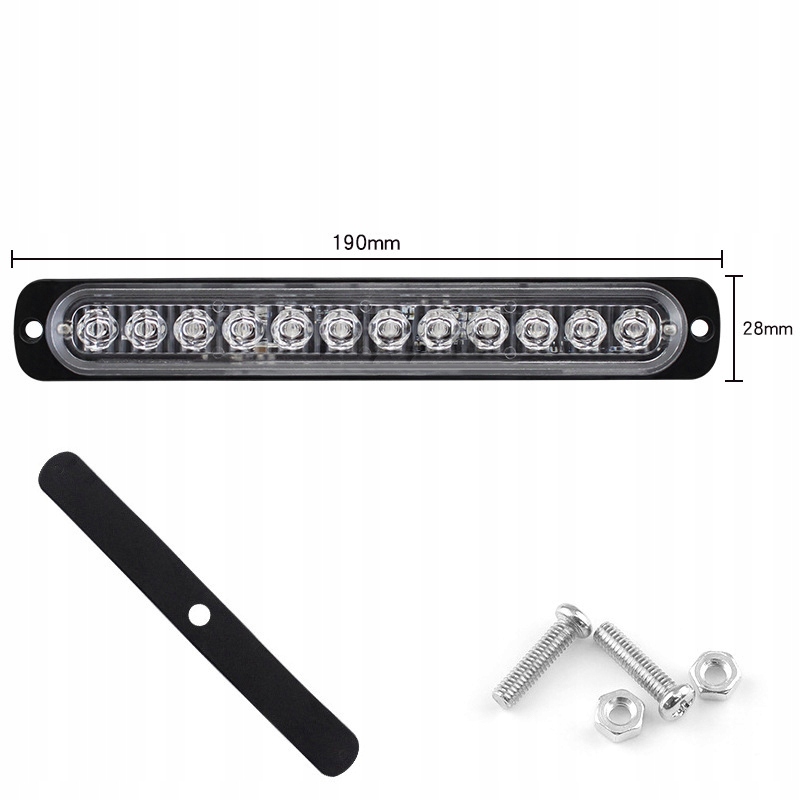 LAMPA OBRYSOWA STROBO 12 LED 12V 24V NIEBIESKA Numer katalogowy części 12W NIEBIESKI