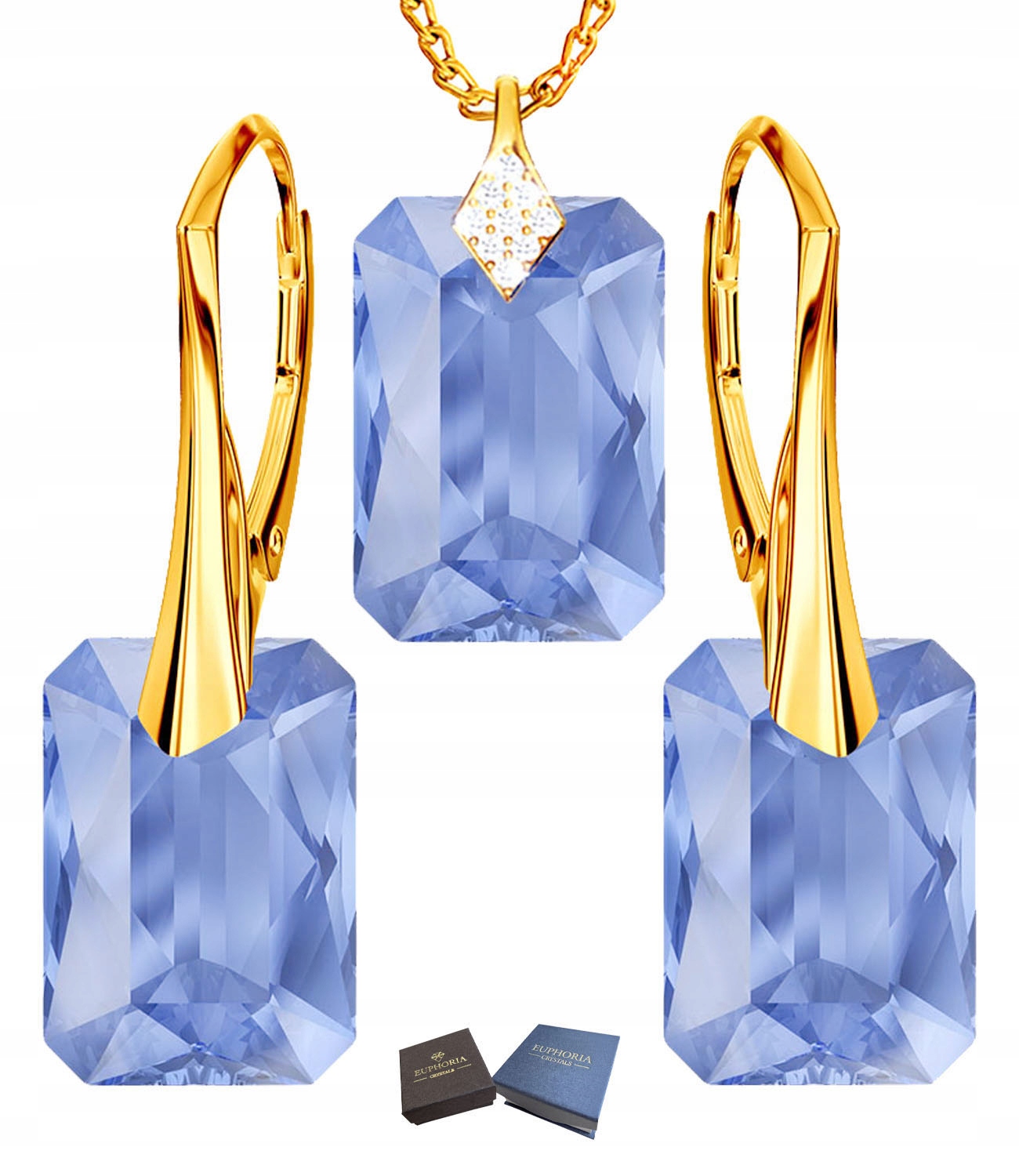 Sada zlatých šperků Náušnice Přívěsek s přívěskem pro ženy jako Dárek