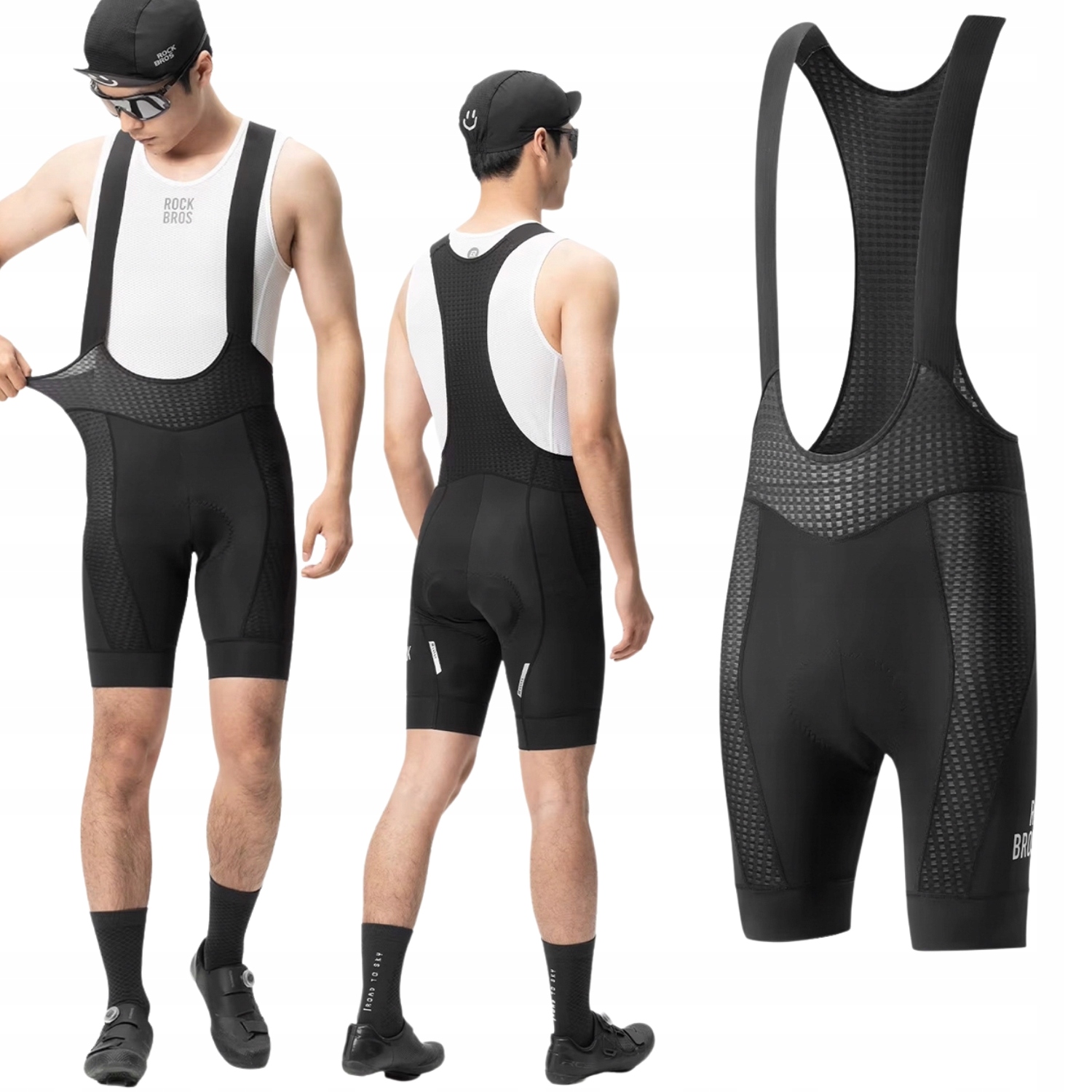 Spodenki Rowerowe Kolarskie Krótkie Z Szelkami Męskie Z Wkładką M Rockbros