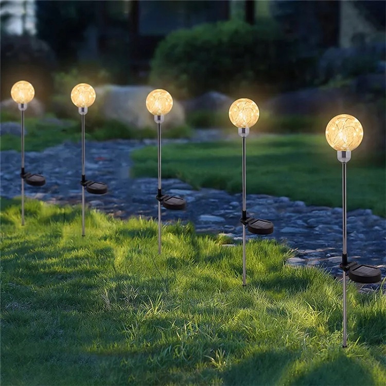 LAMPA SOLARNA OGRODOWA KULA WBIJANA LAMPKA kol Wysokość całkowita 76 cm