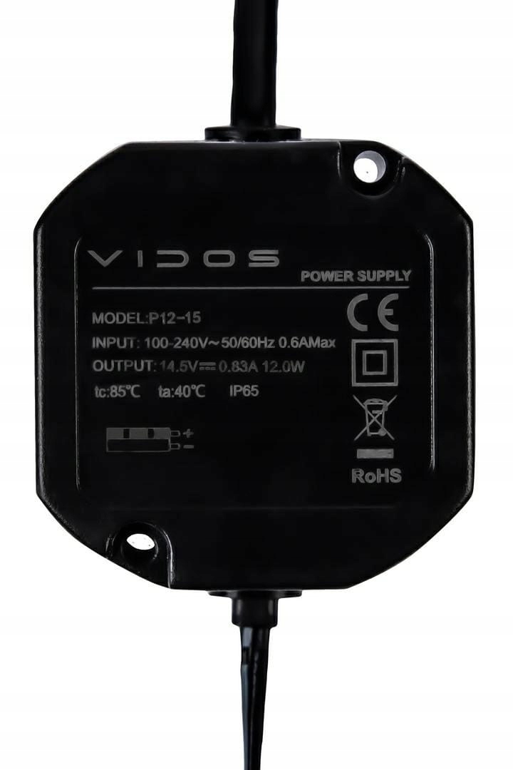 

Zasilacz Vidos 14,5V 0,83A 12W wodoszczelny IP65