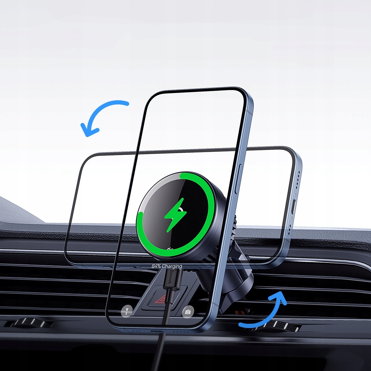 UCHWYT SAMOCHODOWY SZYBKA ŁADOWARKA INDUKCYJNA DO IPHONE MAGSAFE 15W Qi 2.0 Rodzaj magnetyczny