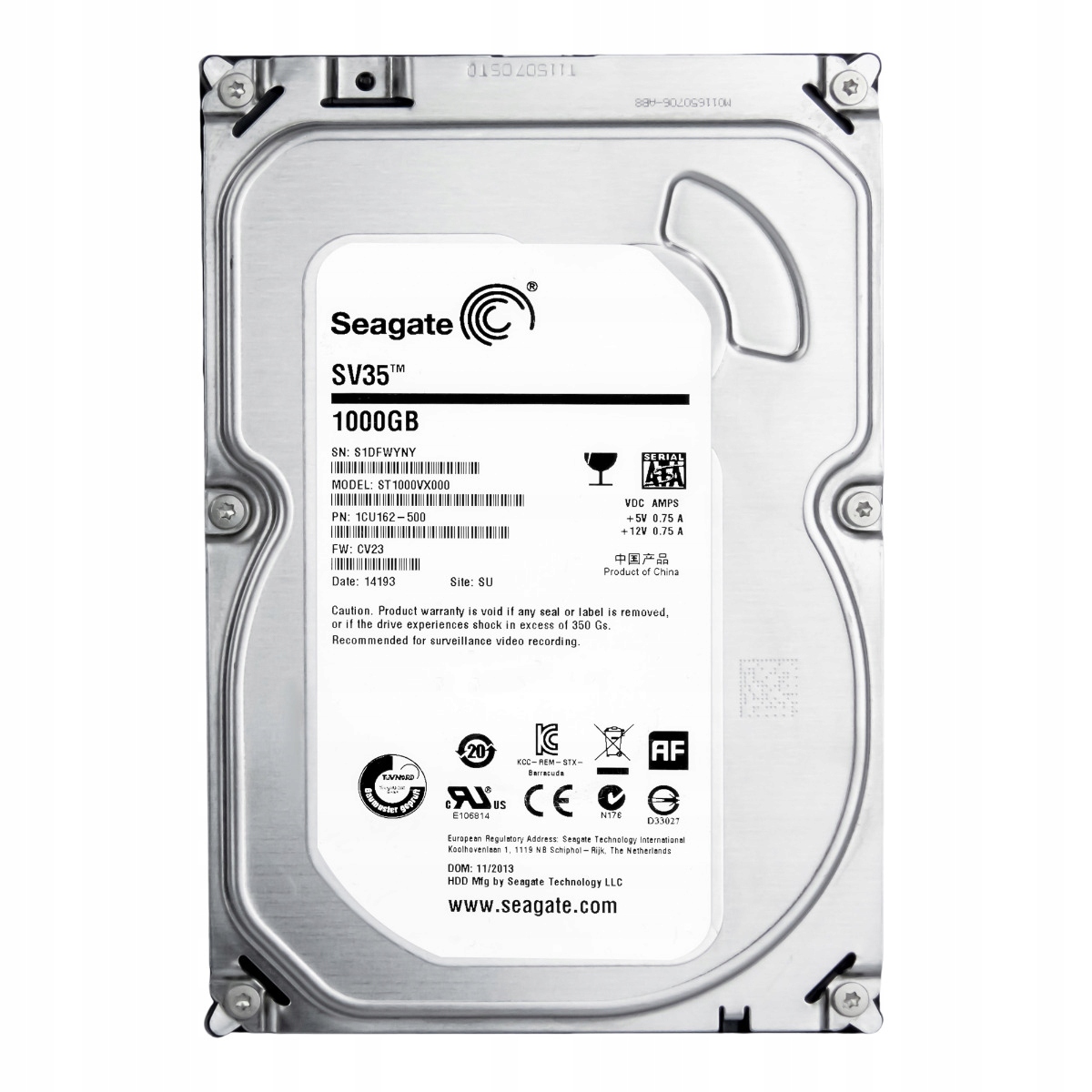 Seagate SV35 1TB 7.2k 64MB Sata III 3.5'' ST1000VX000