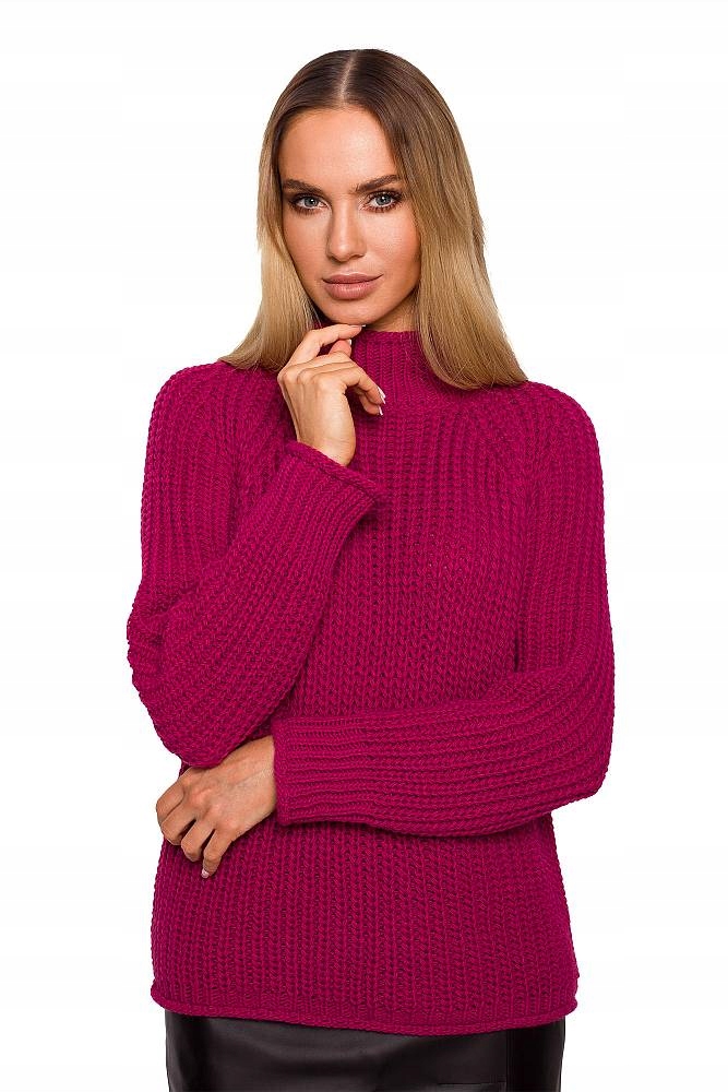 

M630 Sweter Z Golfem ~L/XL~ Róż Moe