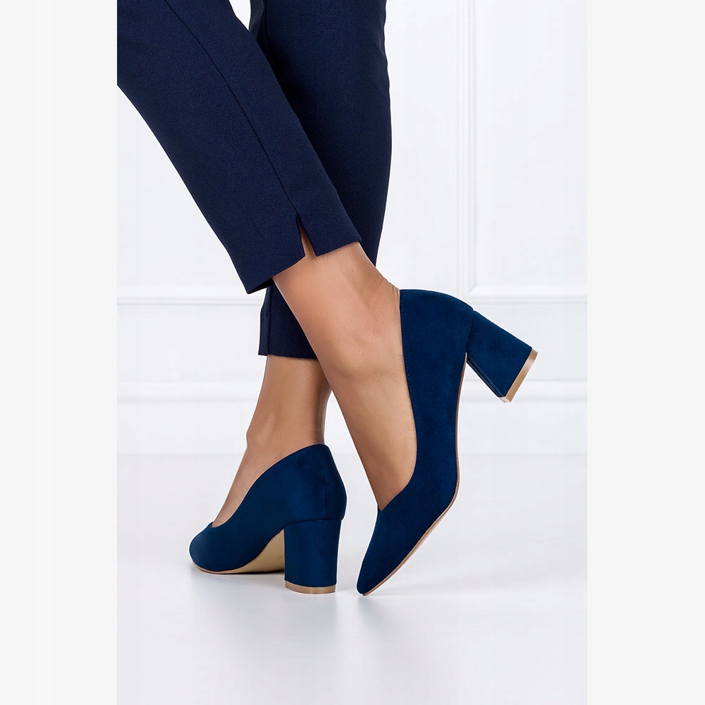 CZÓŁENKA DAMSKIE NA STABILNYM OBCASIE SŁUPKU SZPIC WKŁADKA SKÓRA NEW r 36 Rozmiar 36