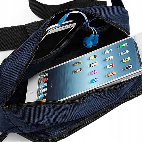 szara MĘSKA NERKA SASZETKA BIODRÓWKA 4 kieszenie Marka BagBase