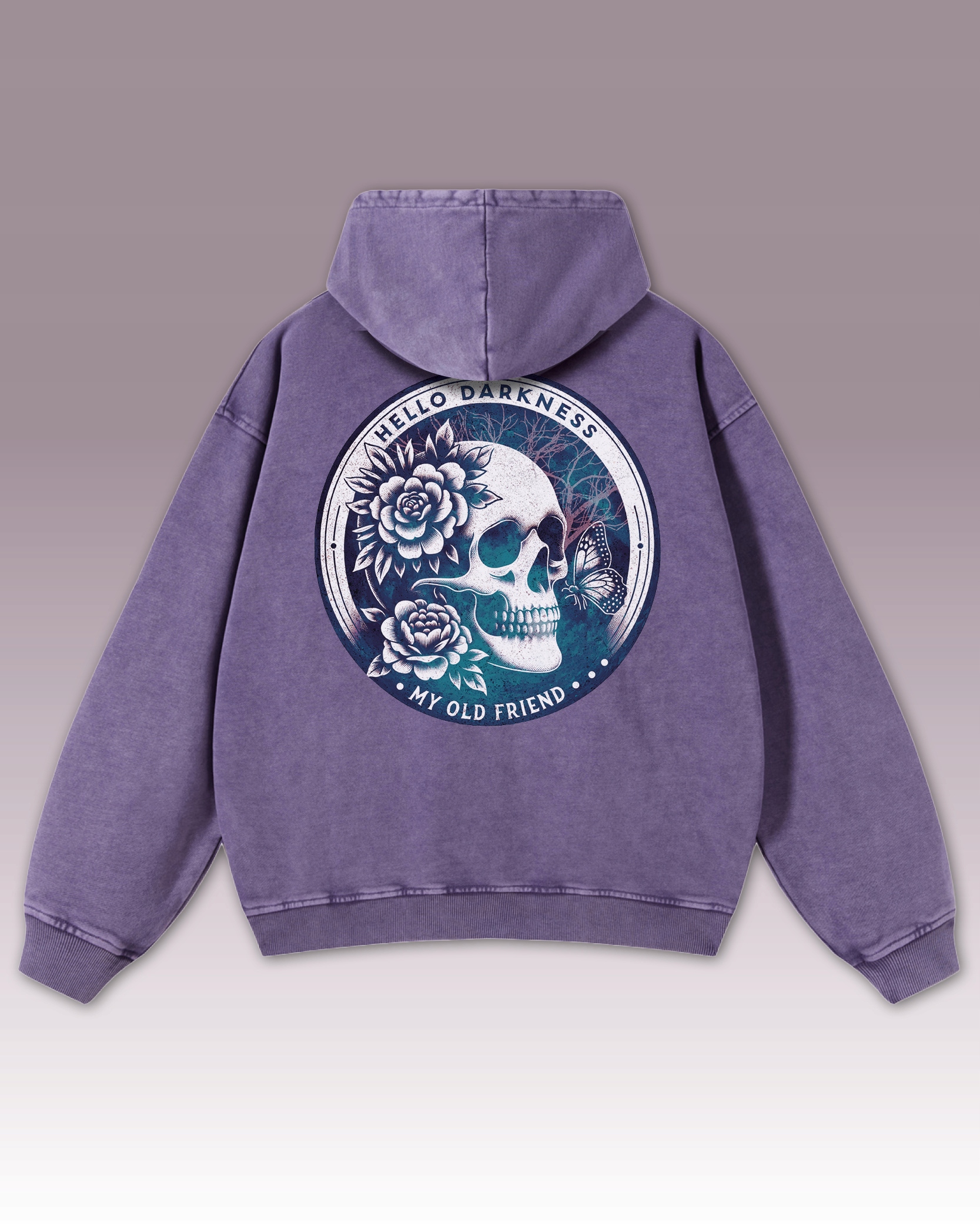 Mikina Hello Darkness My Old Friend Gotická Temná hloubka Fialová M