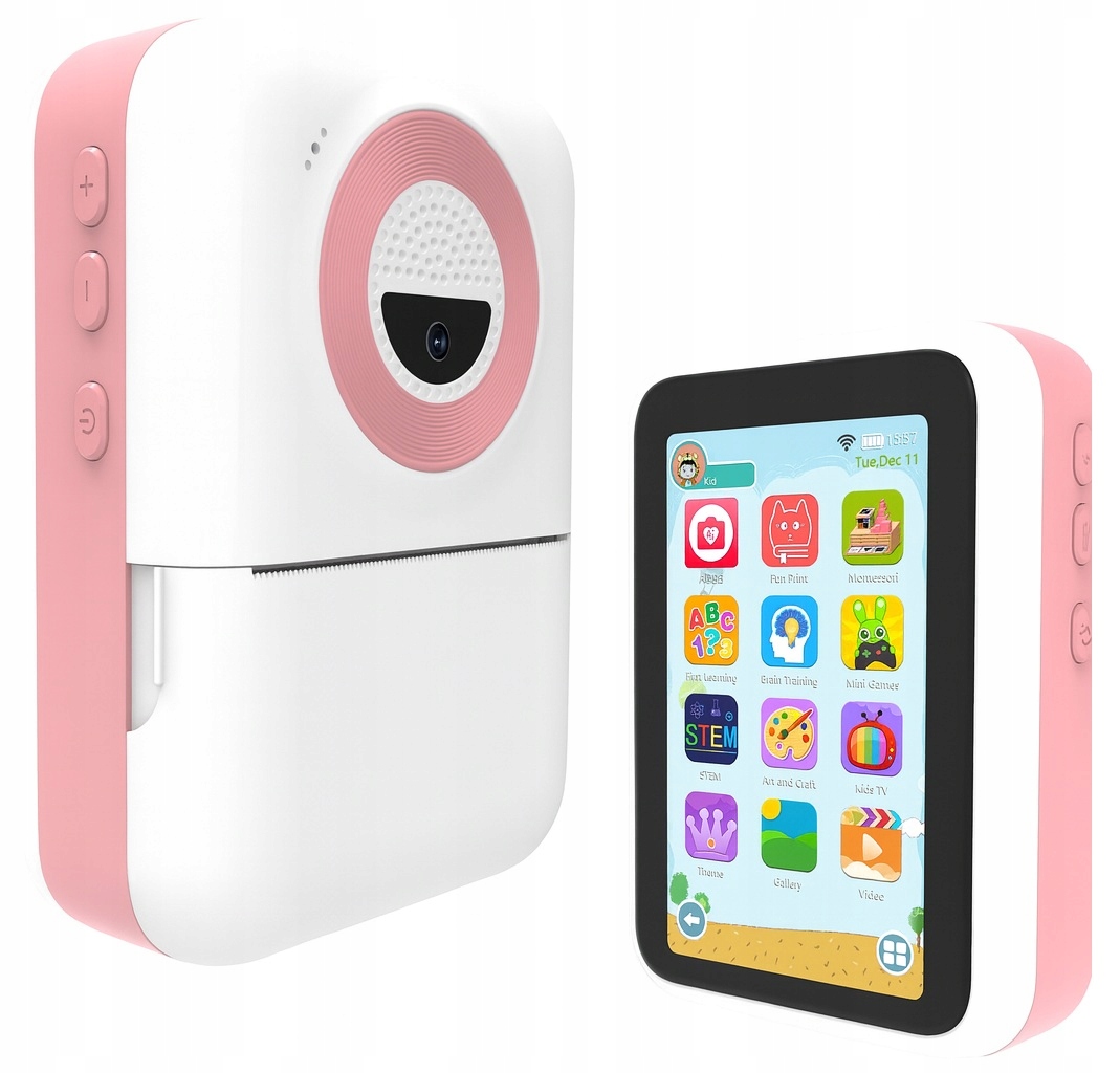 Instantní fotoaparát Termální tiskárna Kamera Tablet pro děti LCD 4''