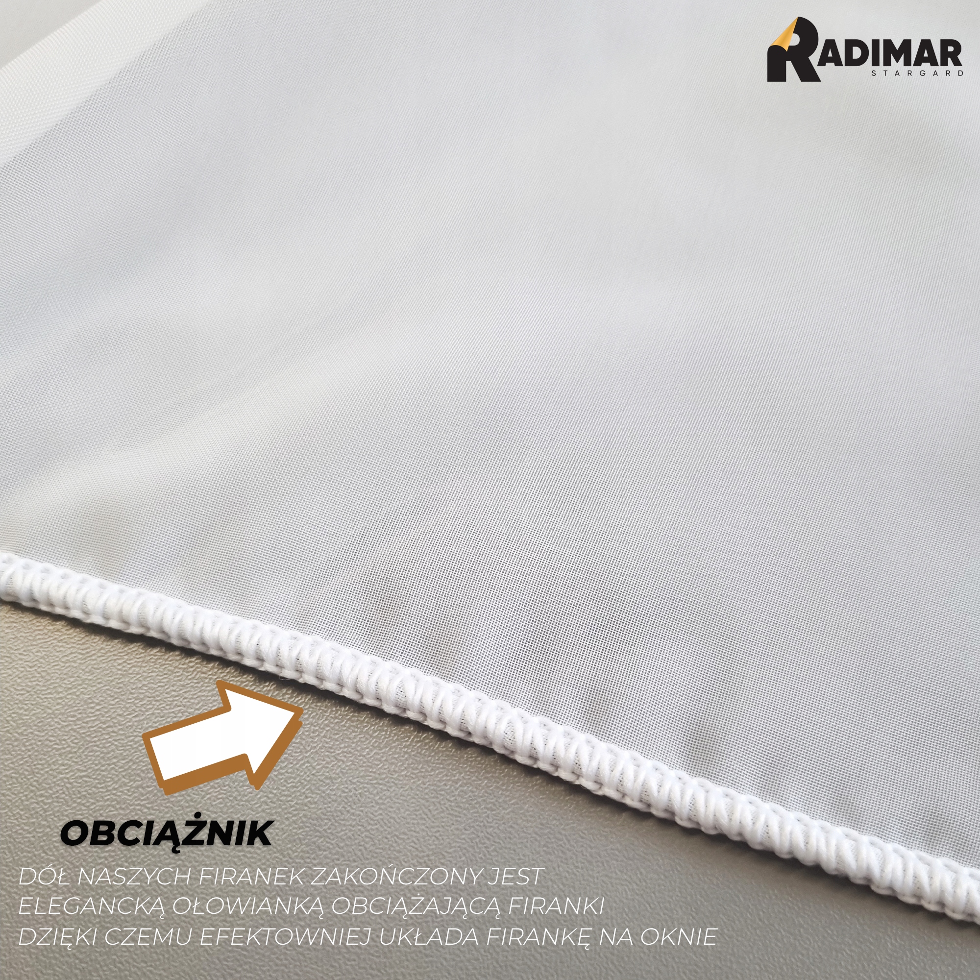 firanka gładka, biała na wymiar do salonu sypialni Marka Radimar