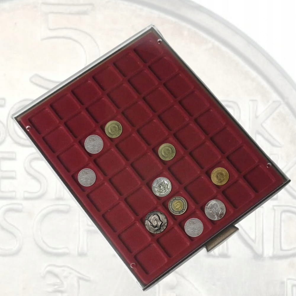 Paleta Mb na mince 30x30 mm Leuchtturm vínová kazeta