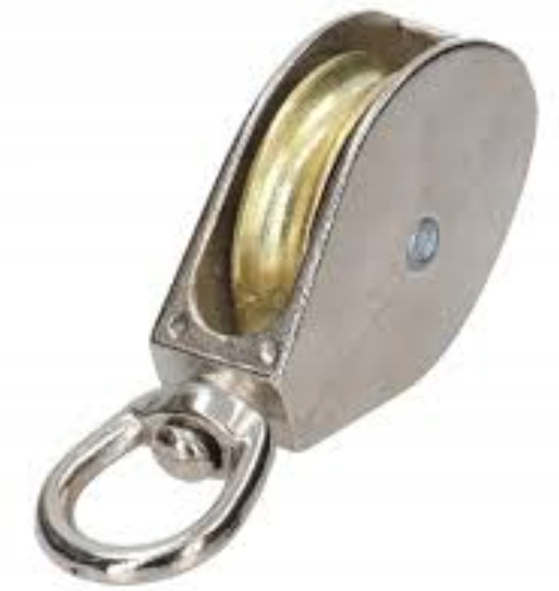 Bloczek do lin pojedynczy koło metalowe 3/4"