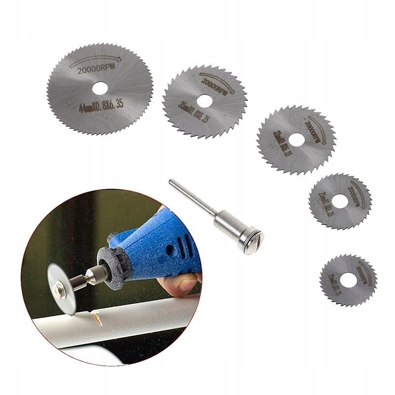 MINI TARCZE TNĄCE DO WIERTARKI SZLIFIERKI + UCHWYT 6 ELEMENTÓW Marka Tryton