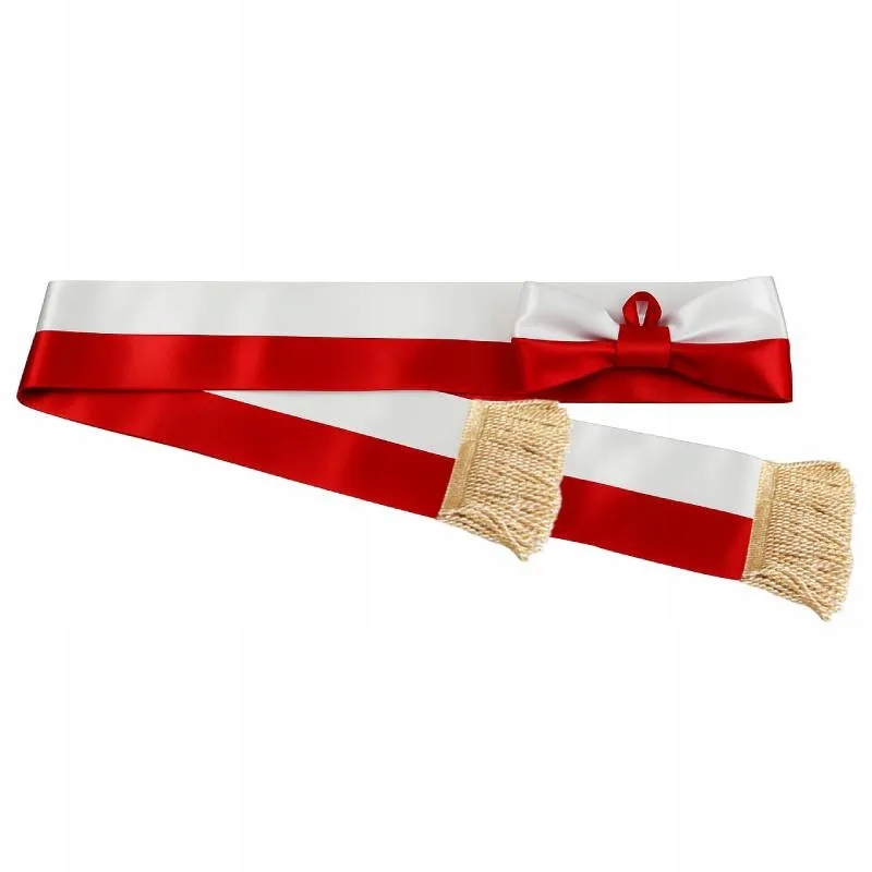 Šerpa s bílo-červenou stuhou na praporovém stromku s mašlí