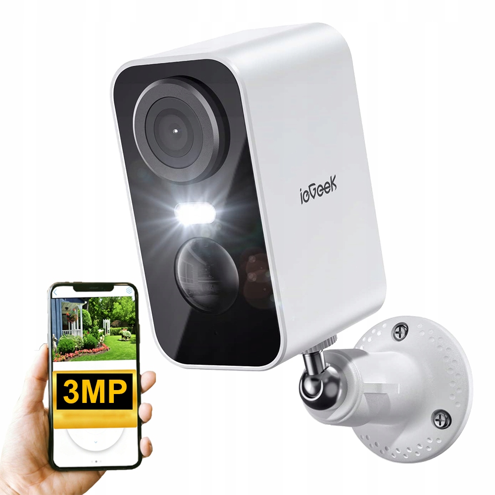 2K Venkovní Ip Wifi kamera na baterie 3 MPx Mikrofon WiFi nahrávání